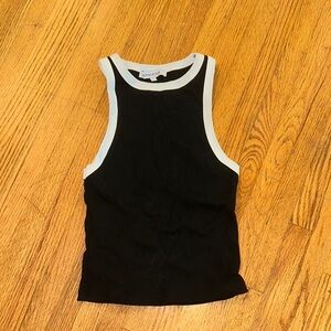Olivaceous Black and White Tank Top